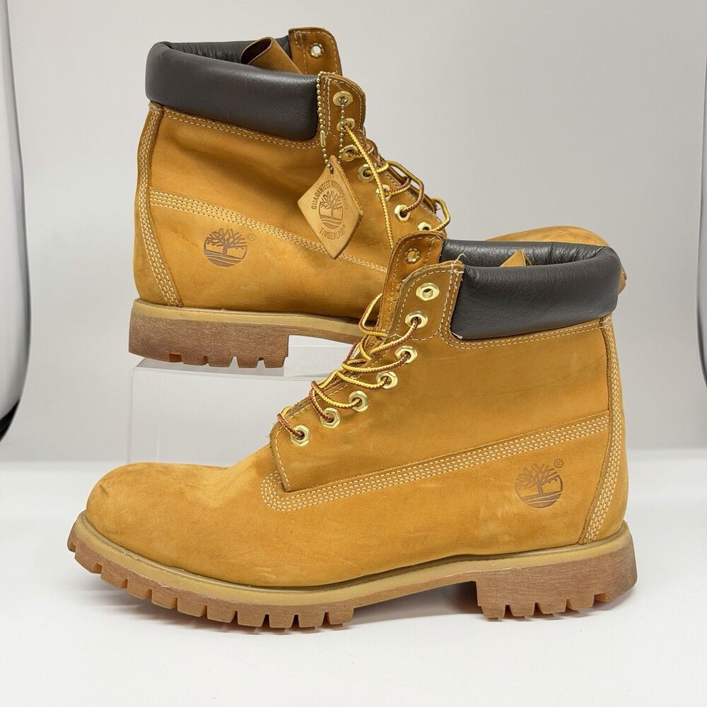 Timberland Mens Waterproof Wheat Leather Lace-Up Ankle Work Boots Round Toe Sz12